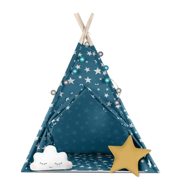 Hver liten eventyrer trenger sin egen tipi!Barneteltet i form av en indisk tipi er en populær interiørdetalj til barnerom.Hovedtrekk:- Naturmaterialer