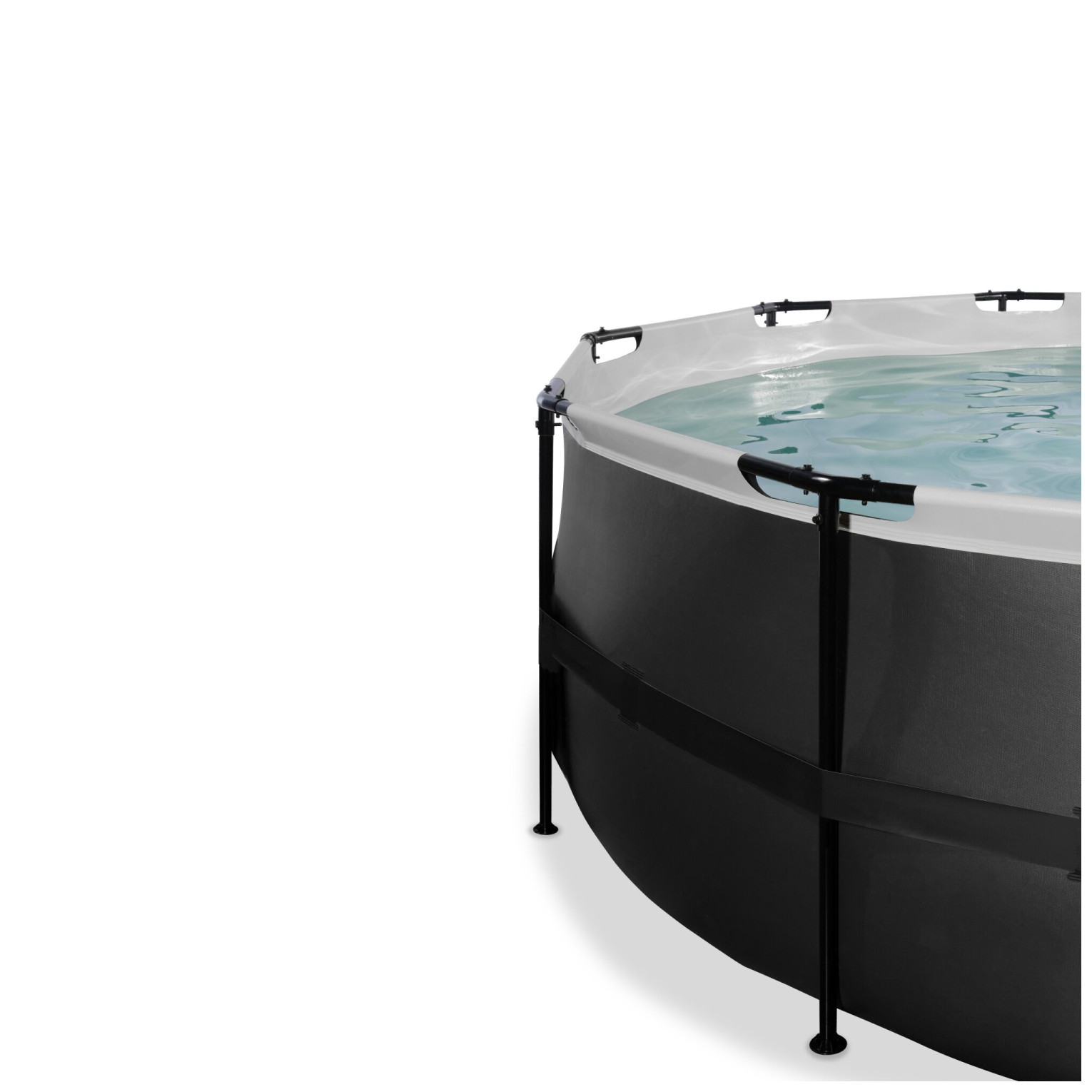 EXIT Black Leather zwembad ø450x122cm met zandfilterpomp en