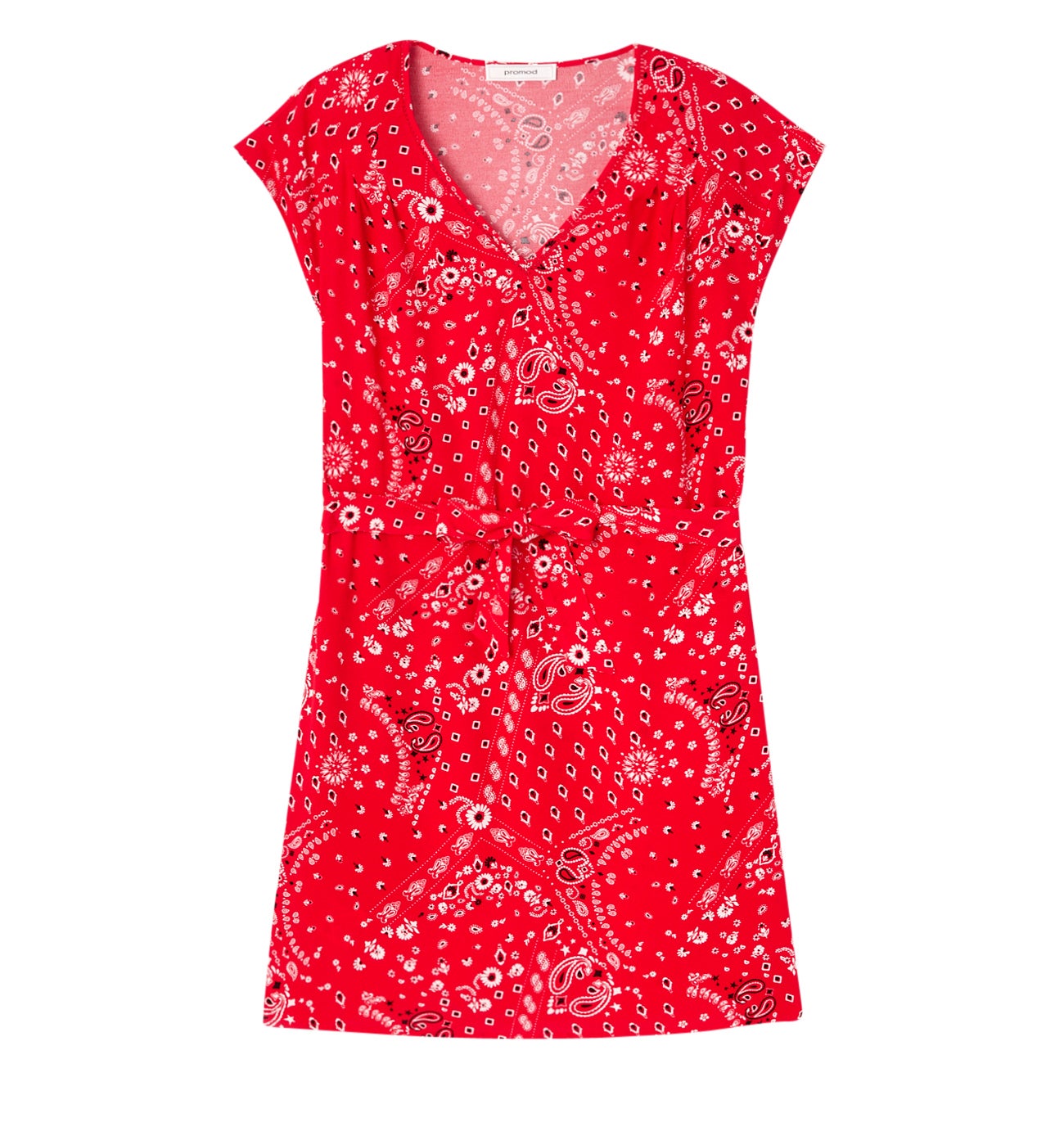 Robe courte imprimé bandana - Imprimé rouge