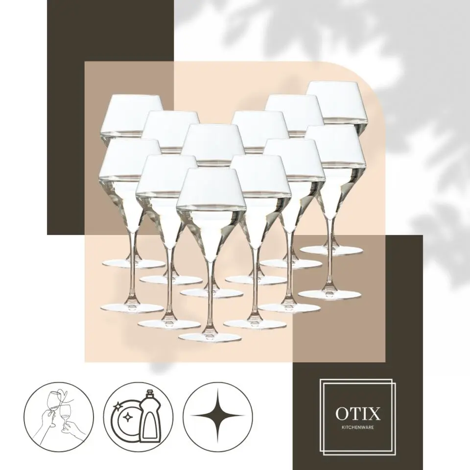 OTIX Wijnglazen Witte Wijnglazen Wit Wijnglas 270ML Set van 12