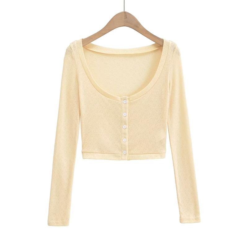 Bazer - Camisole top met kanten rand / Cropped cardigan met ronde hals
