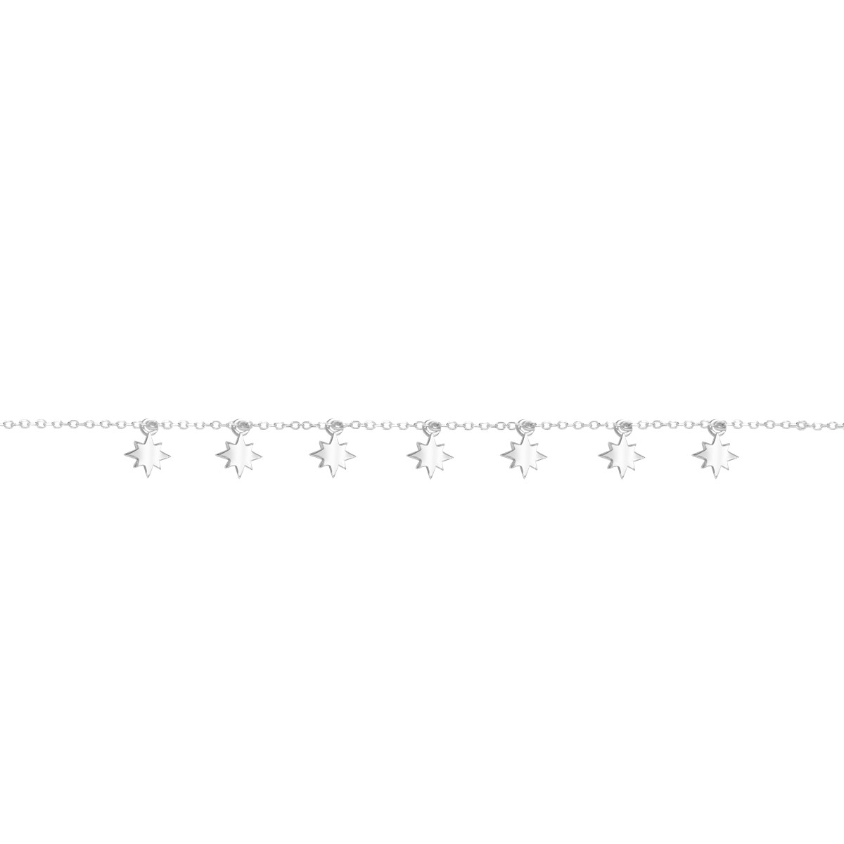 Bracelet étoiles acier argenté