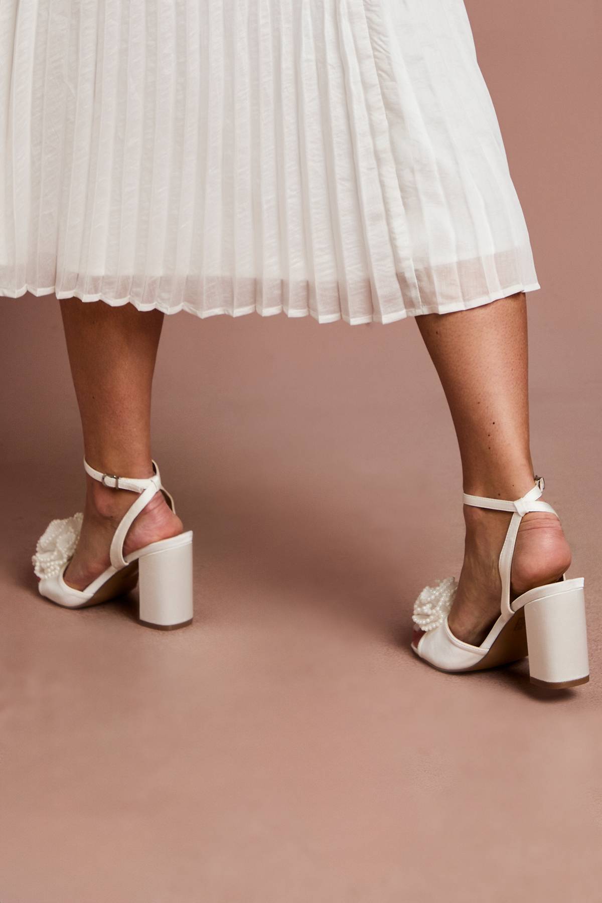 Coast Sandales de Mariée Paloma à Talons Hauts Carrés avec Détail Corsage
