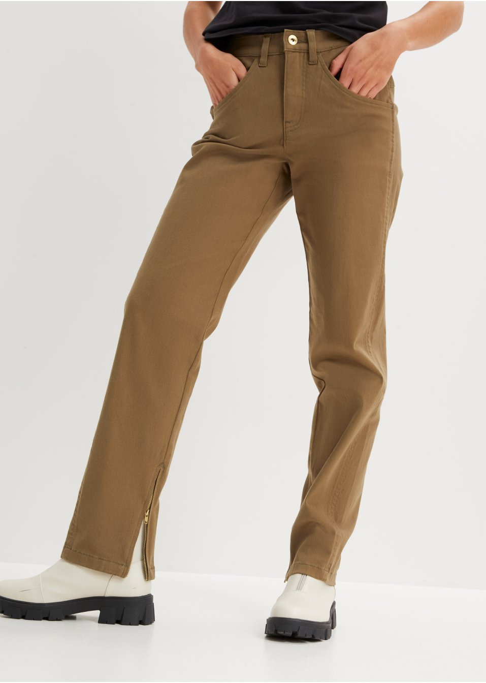 Pantalon twill avec zip à la base