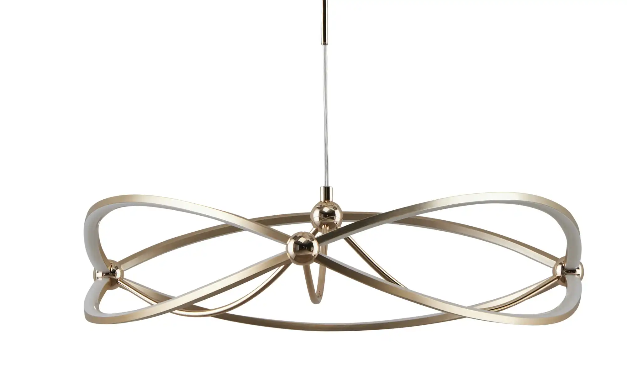 Trio LED-Pendelleuchte messing matt, geschwungen