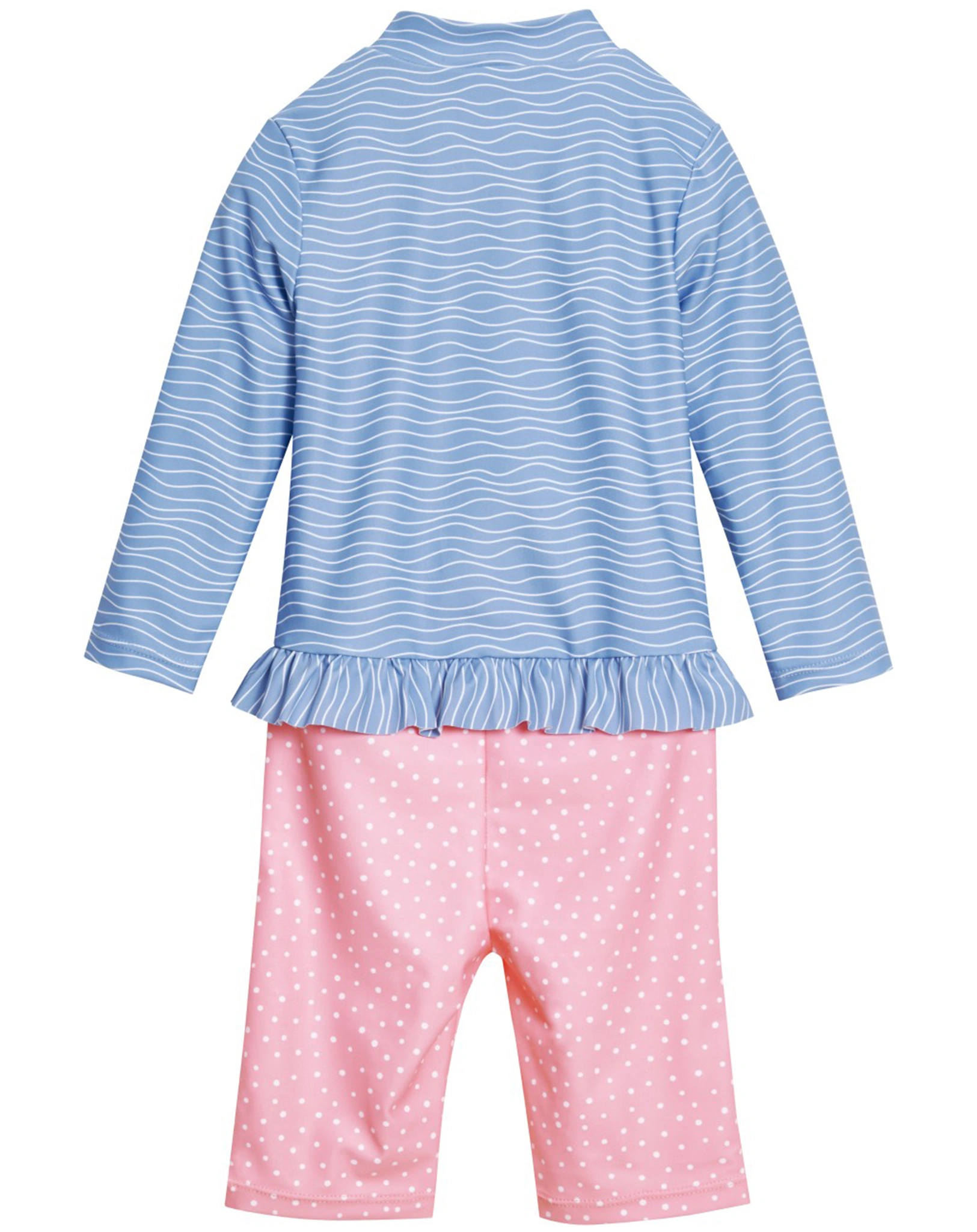 Langarm-Schwimmanzug KREBS in blau/pink