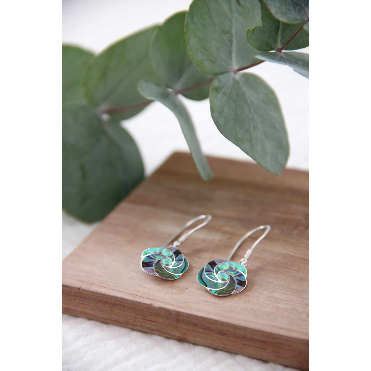 Pendants d'oreille en nacre abalone et Argent 925 millièmes - Bijoux de qualité supérieure