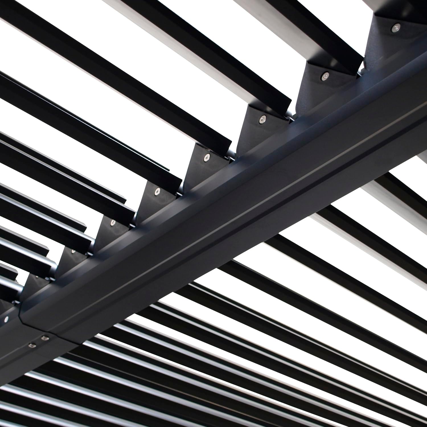 DEGAMO Gartenpavillon Lamellenpavillon Baracoa 300x300cm, Gestell Aluminium, Lamellendach aus Aluminium, dunkelgrau