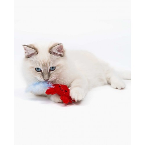 Caranguejo de Pelúcia Pirata Catit Play para Gatos, Vermelho