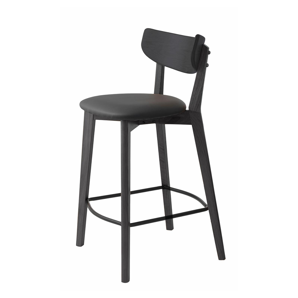 Barkruk Jack hout met kunstleer - 67 cm Zwart