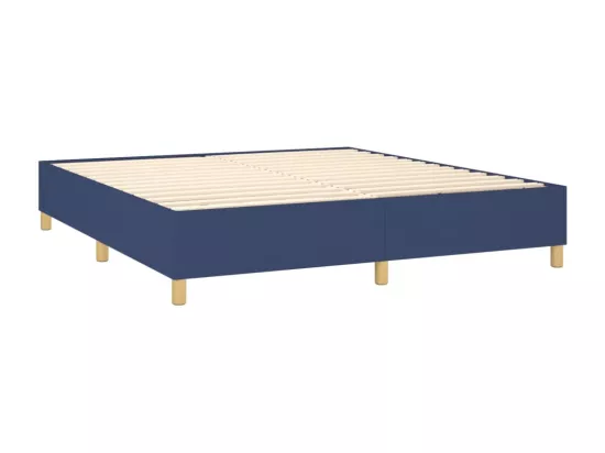 Sommier tapissier avec matelas et LED Bleu 160x200 cm Tissu