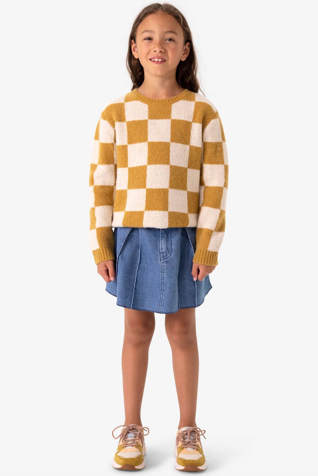 Denim rok met plooien
