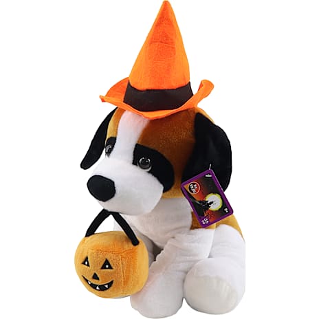 Halloween plys hund 38 cm - brun