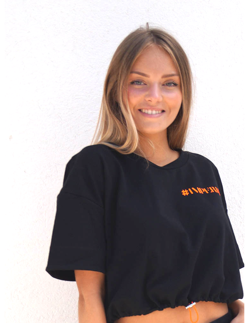 IMPERIAL CROP TOP LOGO BLACK
