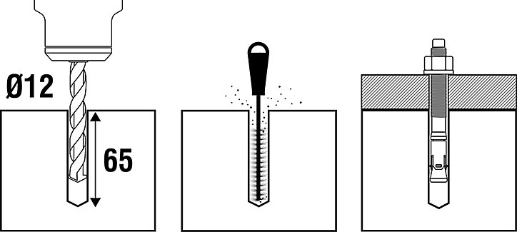 Goujon inox 12 x 100 mm, lot de 8