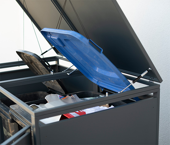 Mülltonnenbox, Stahl, 2er