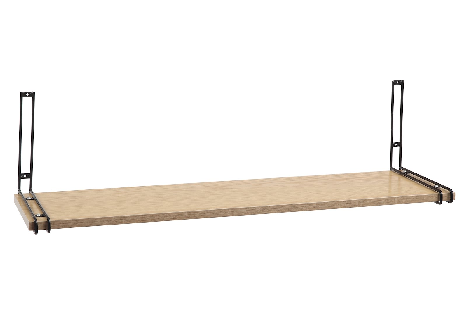 Matteus vegghylle Eik finér 80 cm med sorte hylleknekter under
