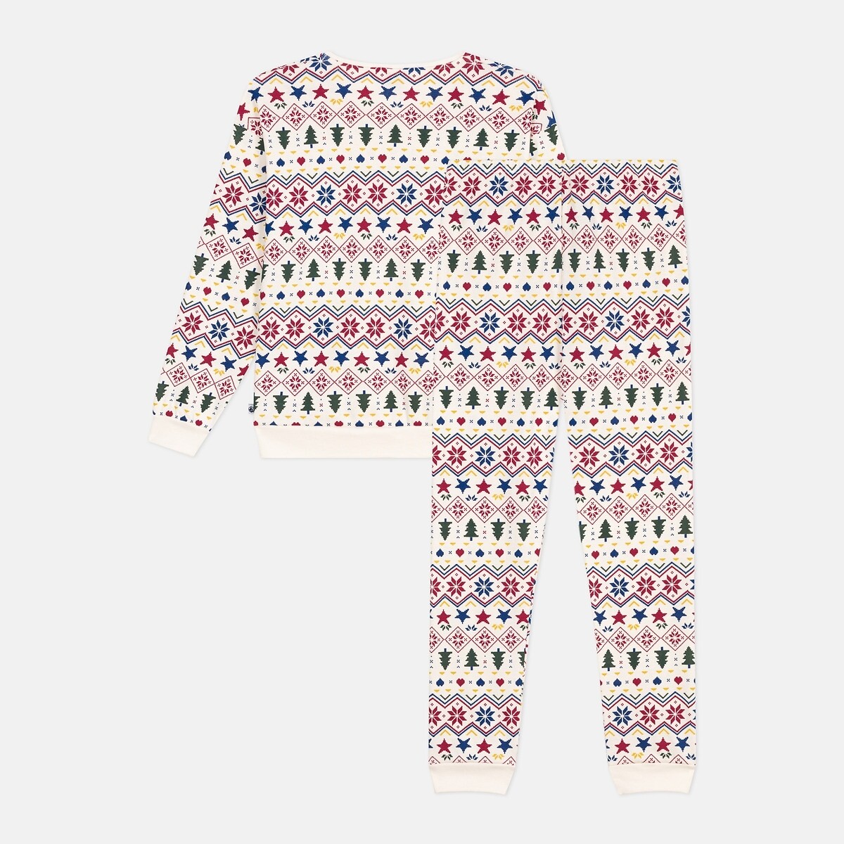 PETIT BATEAU<br>Pijama estampado com estampa natalina