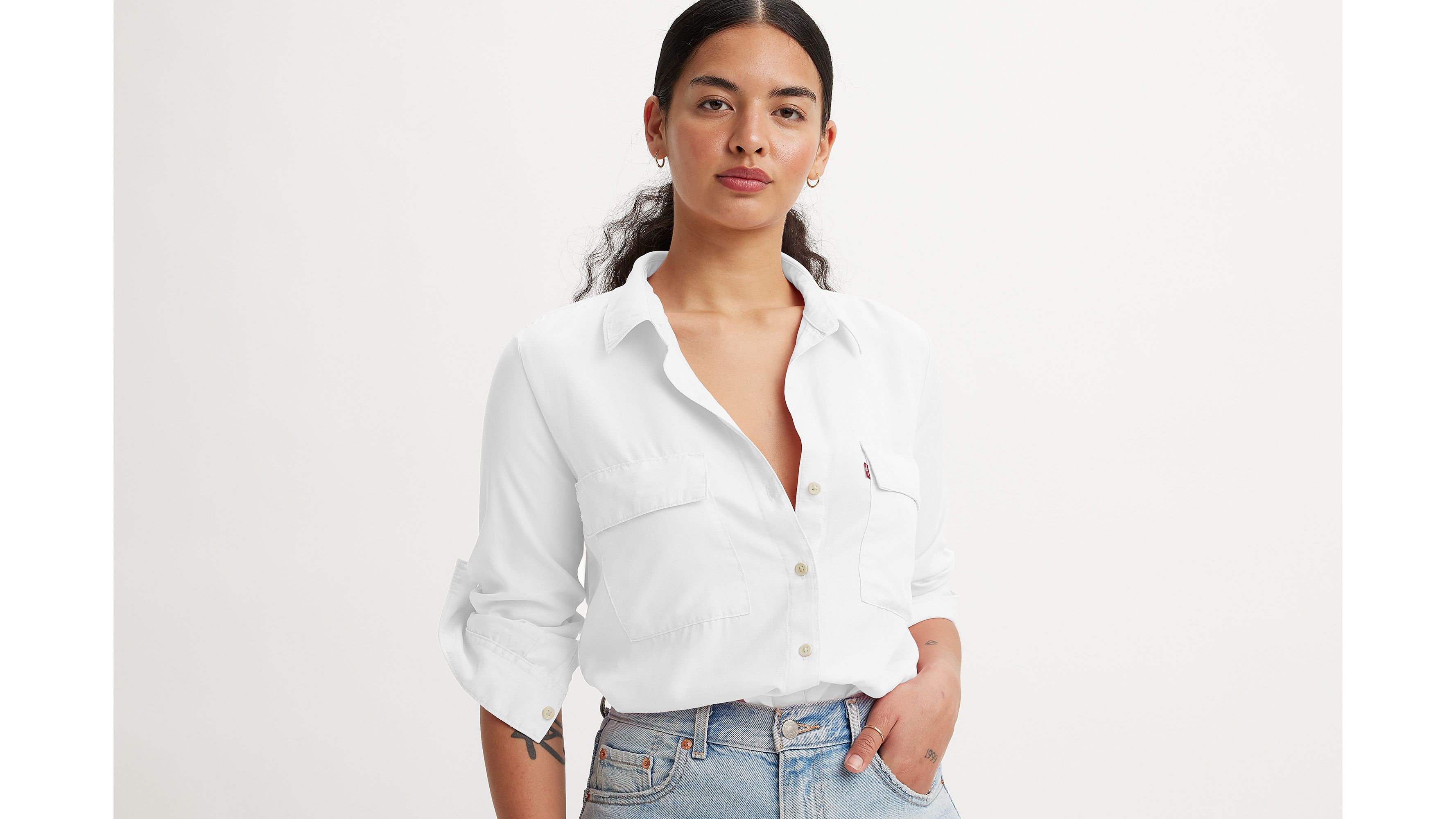 Chemise utilitaire Doreen - Bright White - Blanc