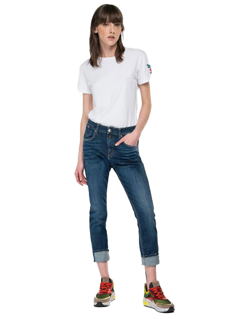 REPLAY PANTALON FEMME SLIM BOYFIT MARTY MEDIUM BLUE 009