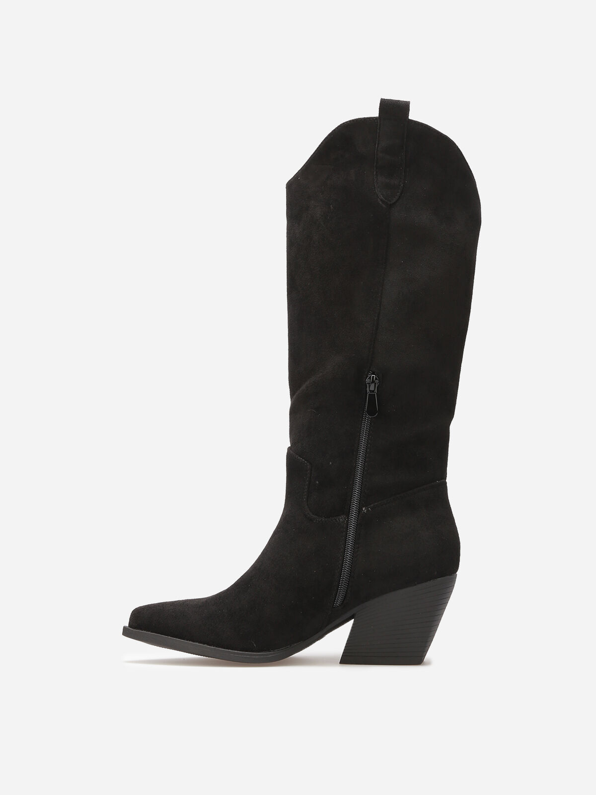 Bottes santiags en suédine- Noir