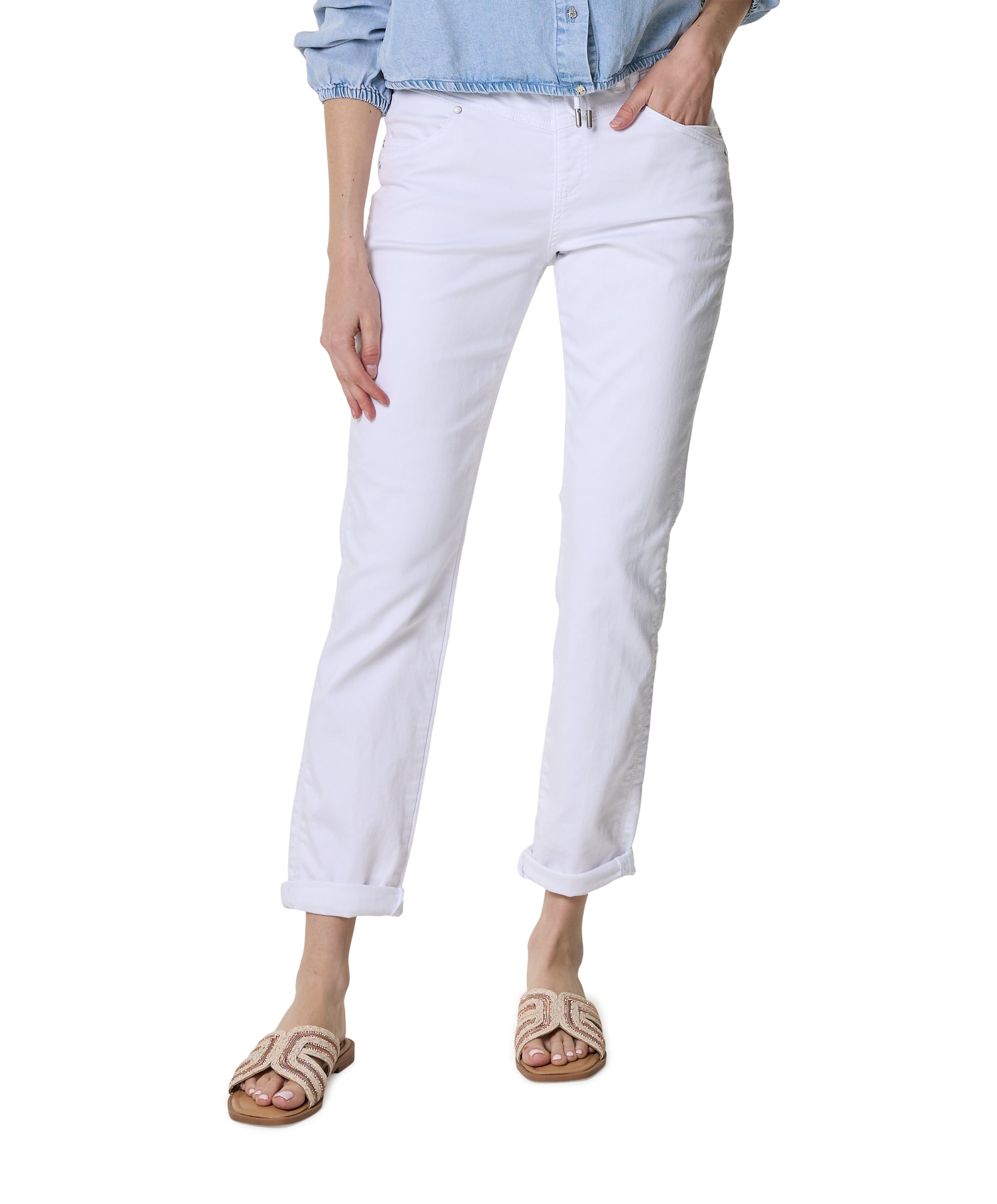 Red Button Tessy Jog Colour L29 Folded dames broek wit