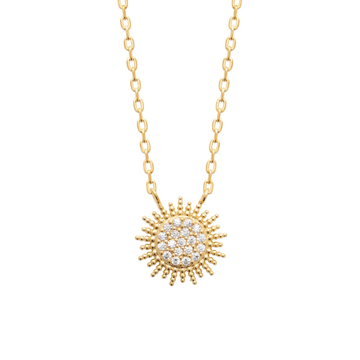 Collier Brillaxis motif solaire empierré