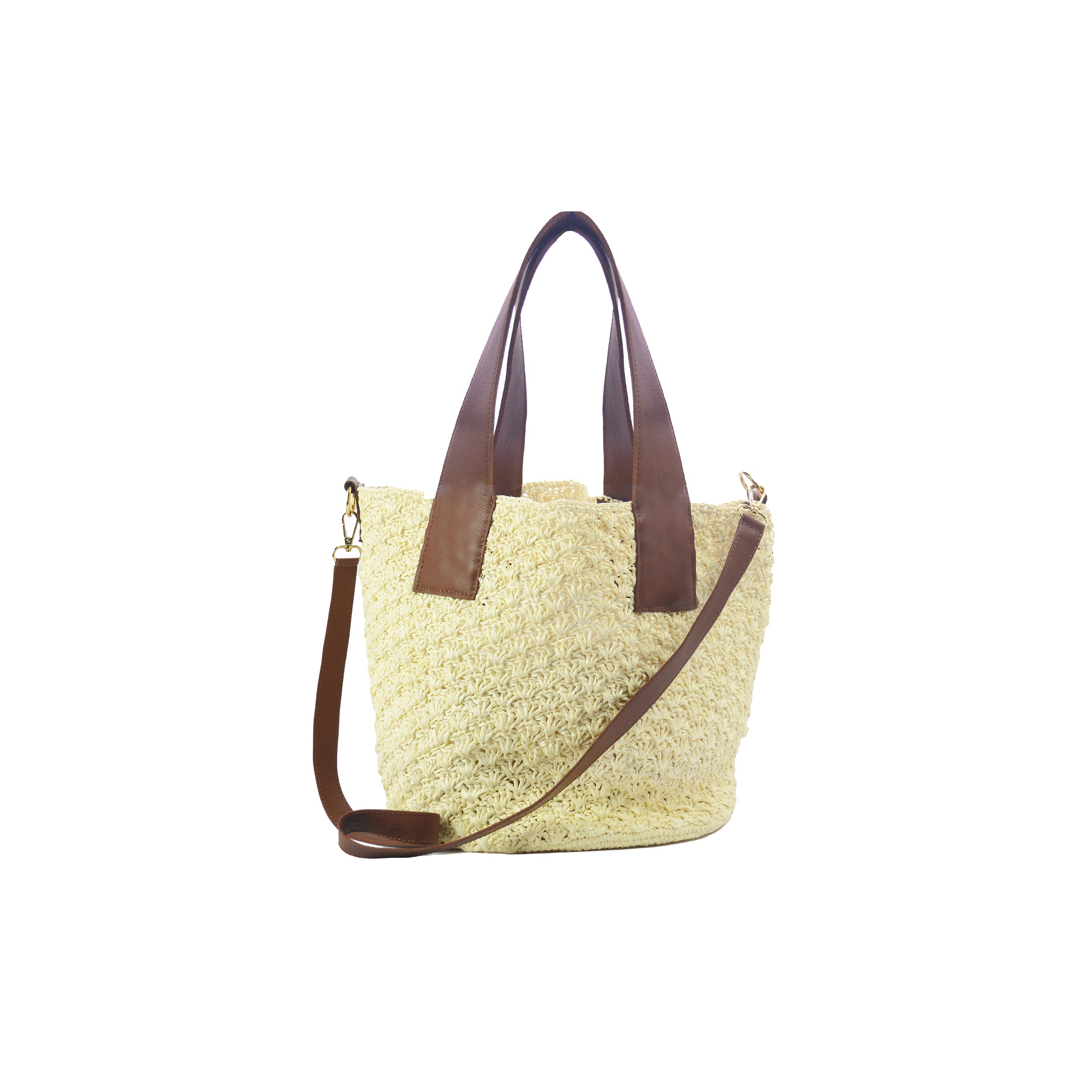 Sac cabas souple maxi à motif coquillages avec anse en cuir