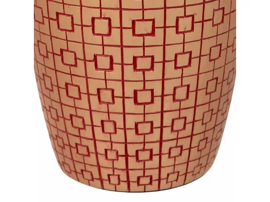 Vase en polyrésine rouge 18x18x24h