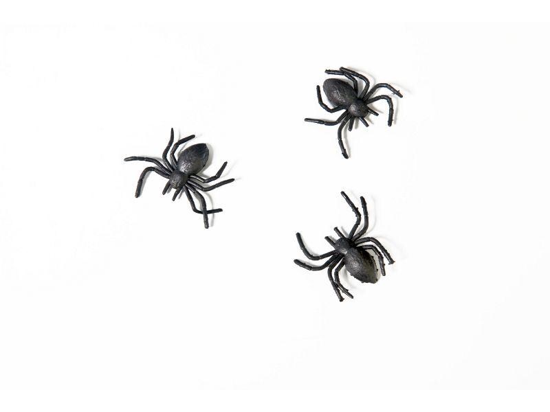 Partydeco Kleinteile Plastikspinnen Schwarz Deko-Spinnen aus Kunststoff