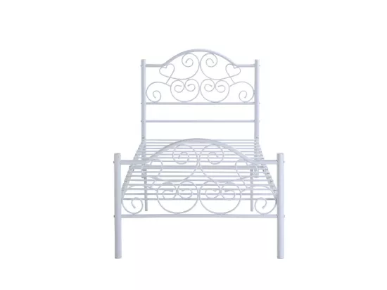 Lit LEYNA - 90 x 190 cm - Métal - Blanc