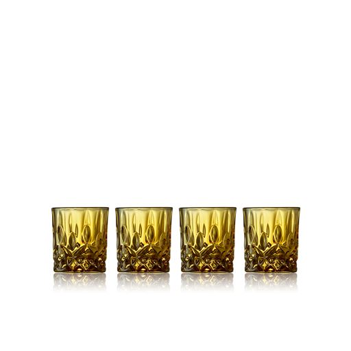Lyngby Glas Sorrento 4-pak Shotglas, Amber, 4 cl