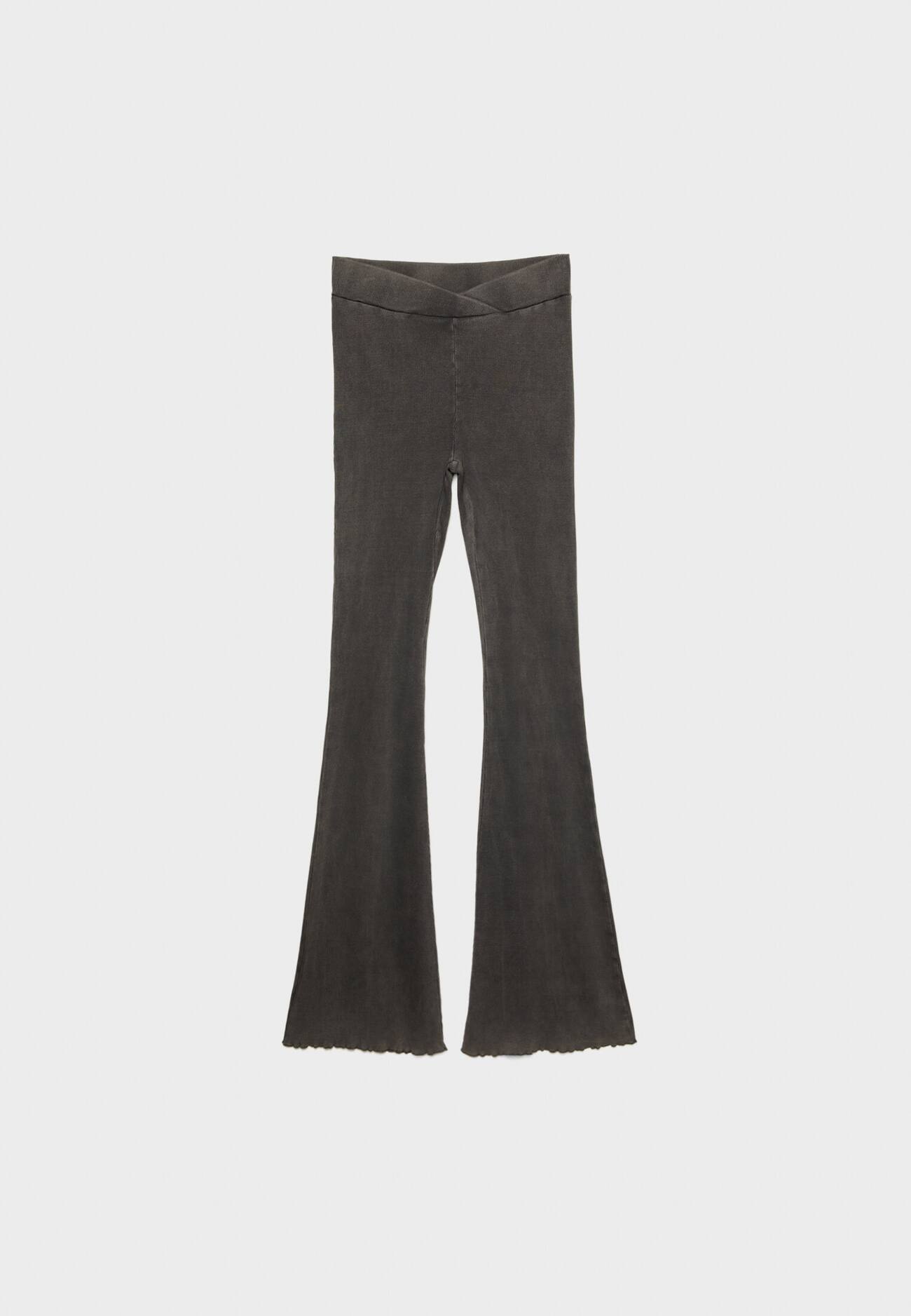 Calças legging flare com efeito desbotado