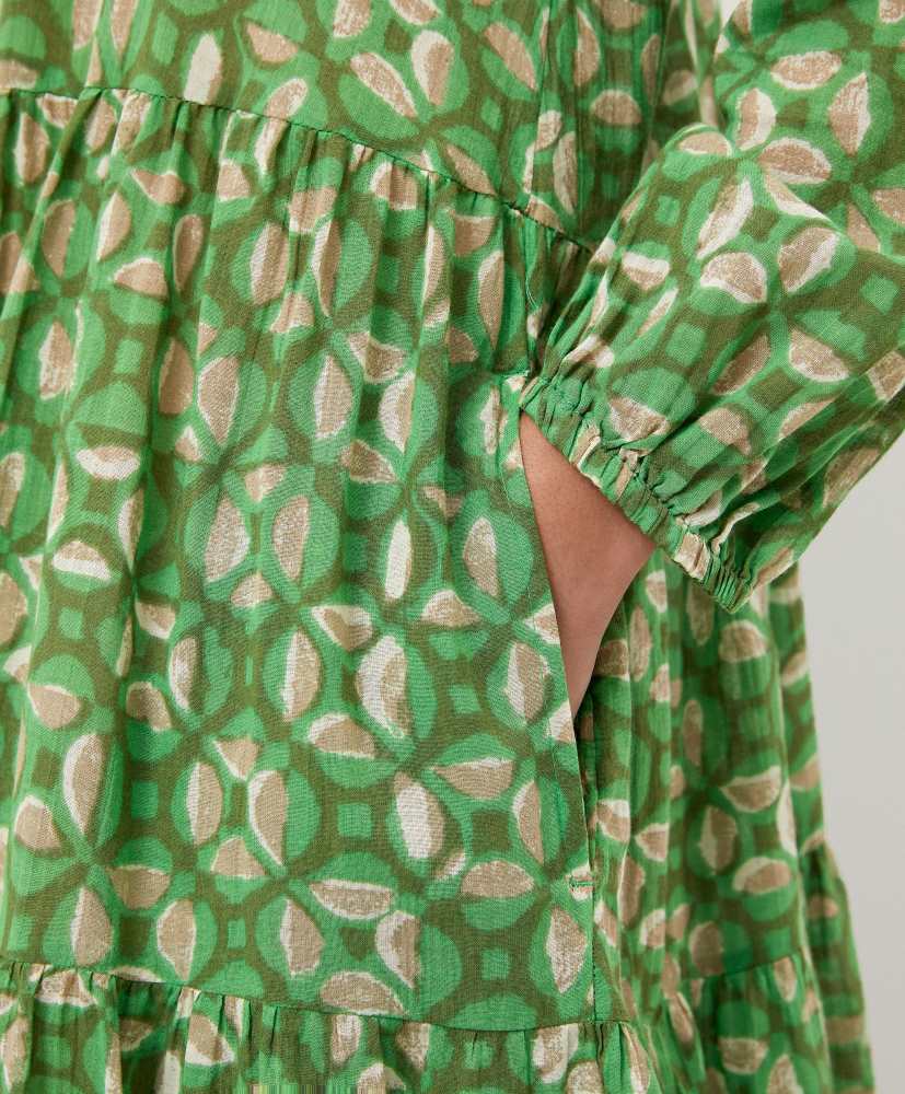 Vestido túnica, 100% algodão, estampado