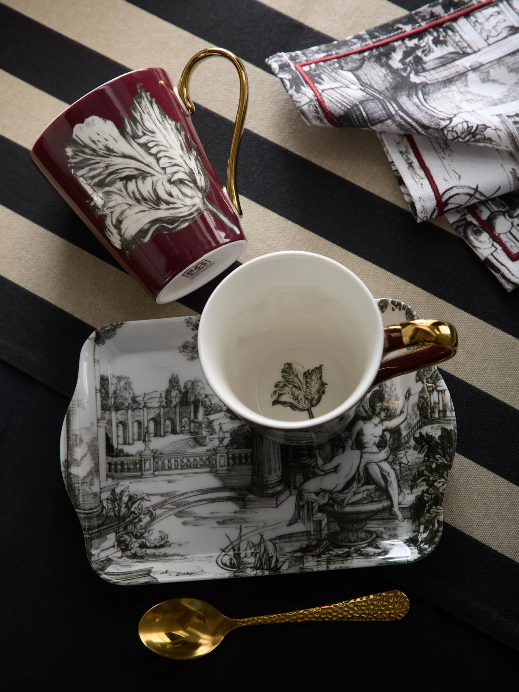 Laurence Llewelyn-Bowen Festivo Porcelain Mug & Tray Set