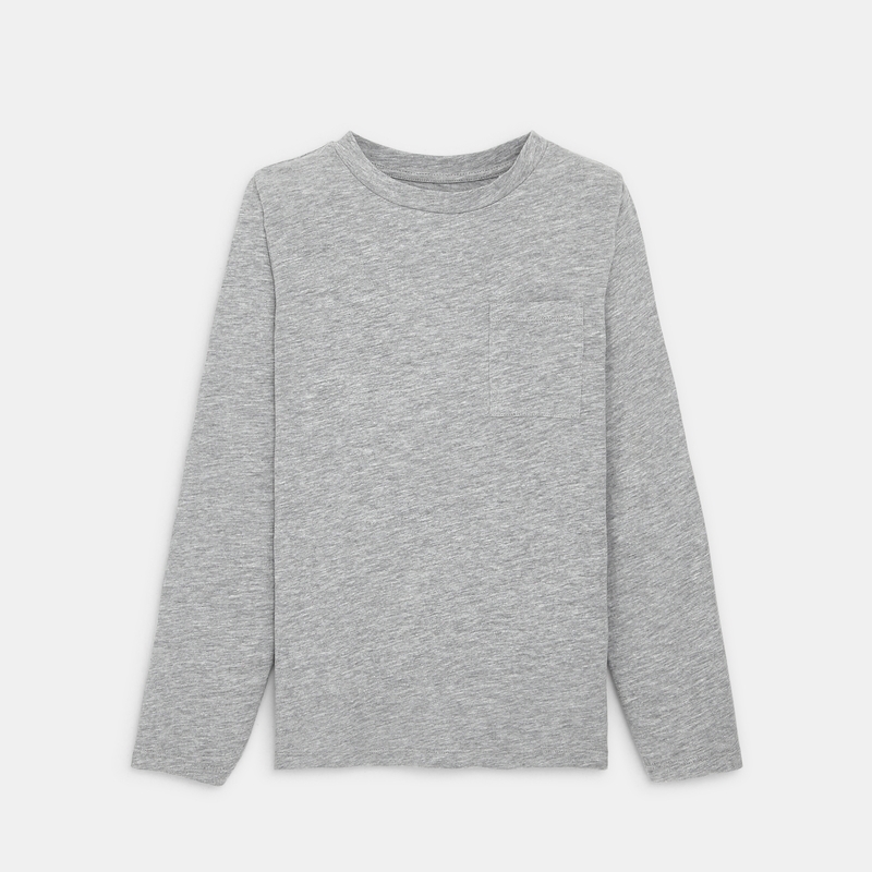 T-shirt uni en coton gris garçon