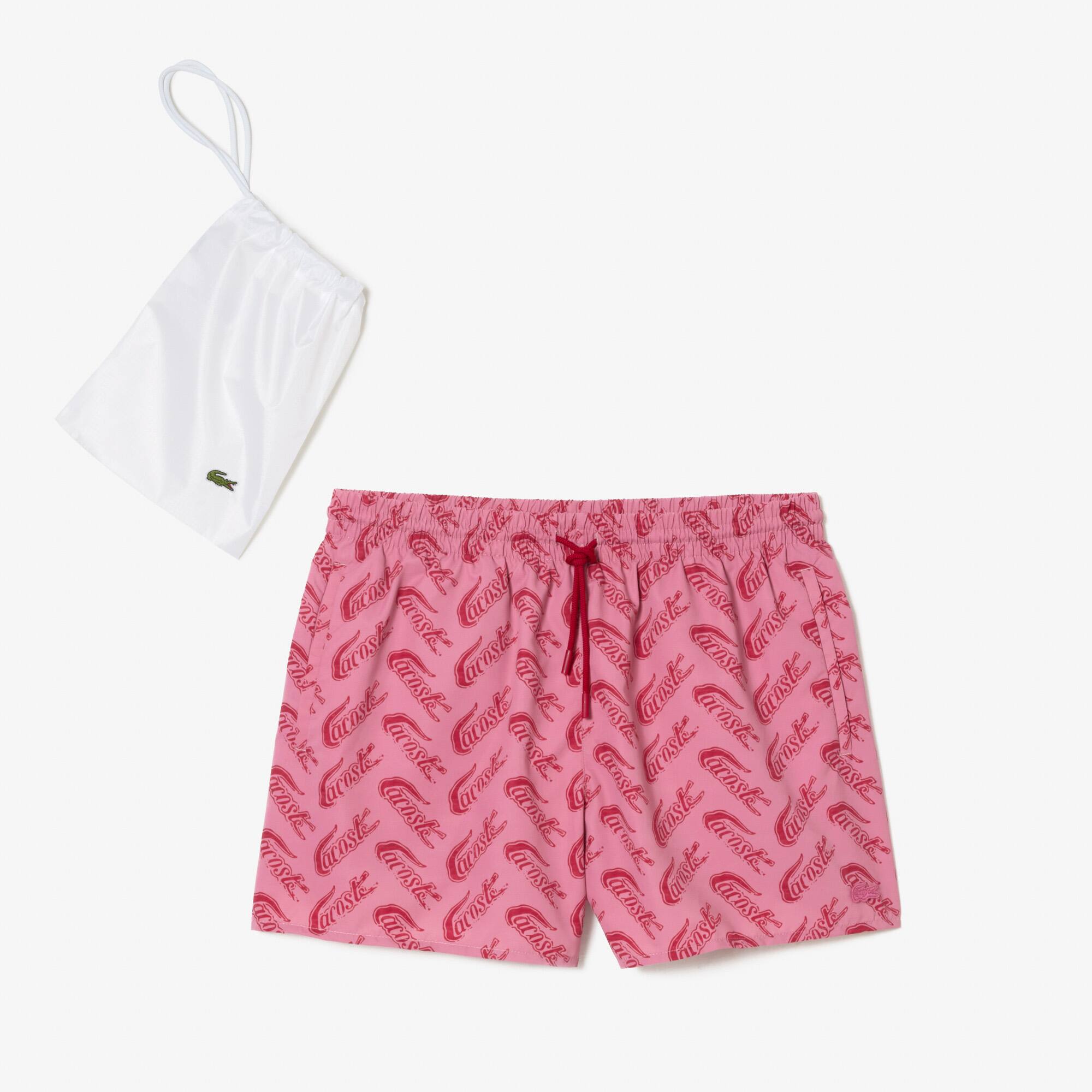 Short de bain homme Lacoste imprimé en polyester recyclé Maillots de bain - Rouge - Lacoste - Homme