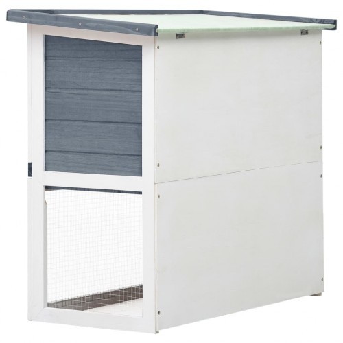 Gaiola externa para coelhos com porta, cinza