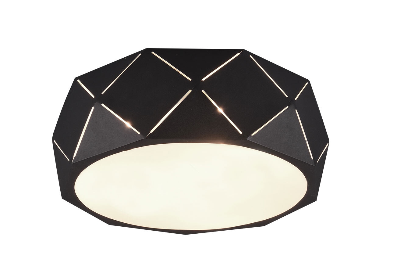 Zandor Deckenleuchte schwarz 603500332, D/H: 40/15 cm, Metall