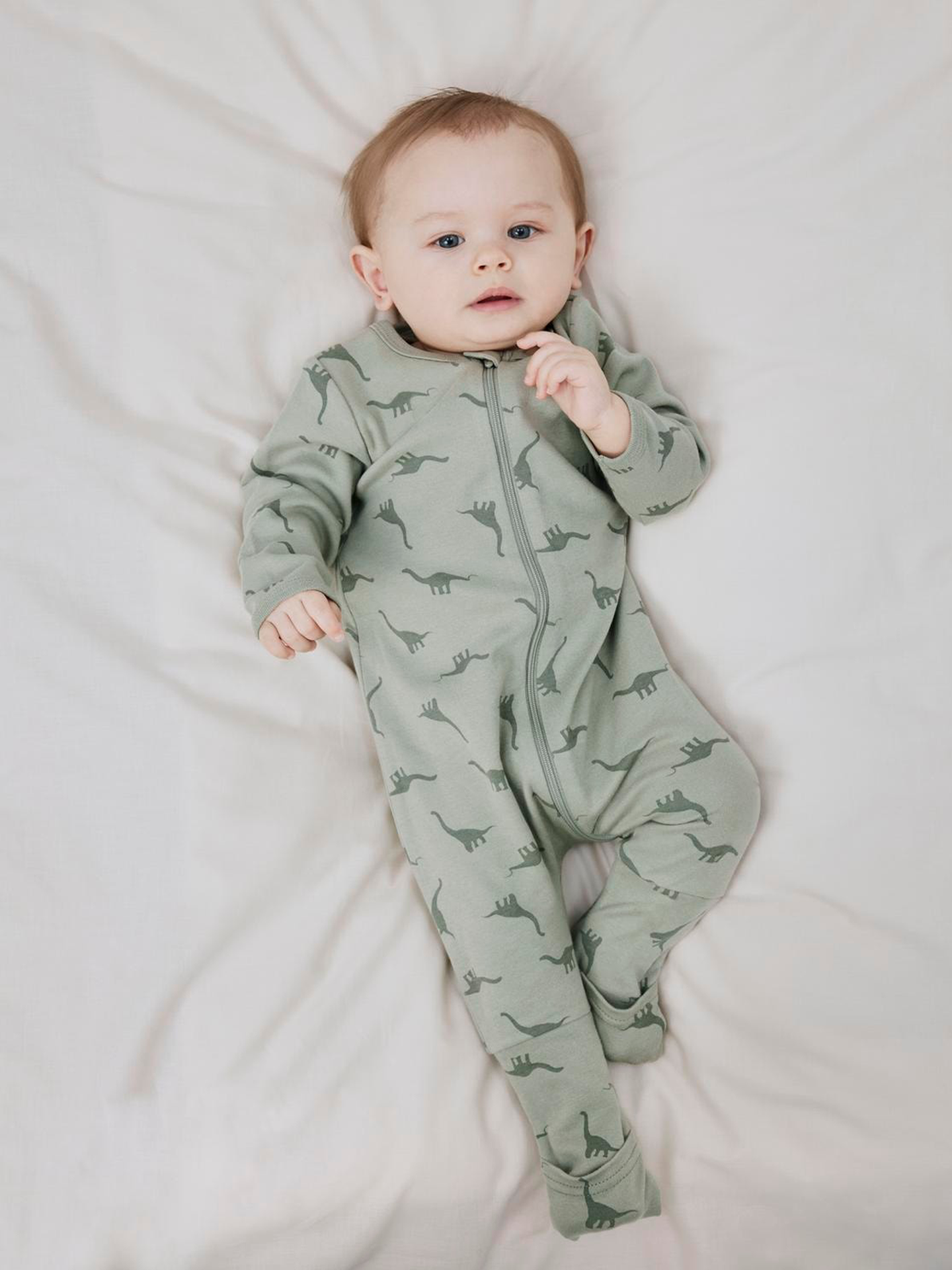 Nightsuit 2 Pack zip green dino