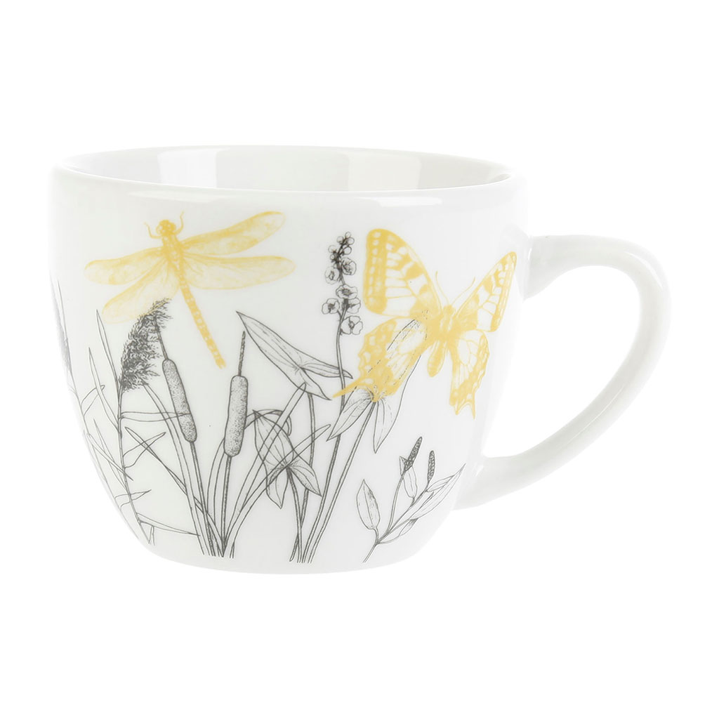 Tasse à café porcelaine JARDIN jaune 10cl - LETHU