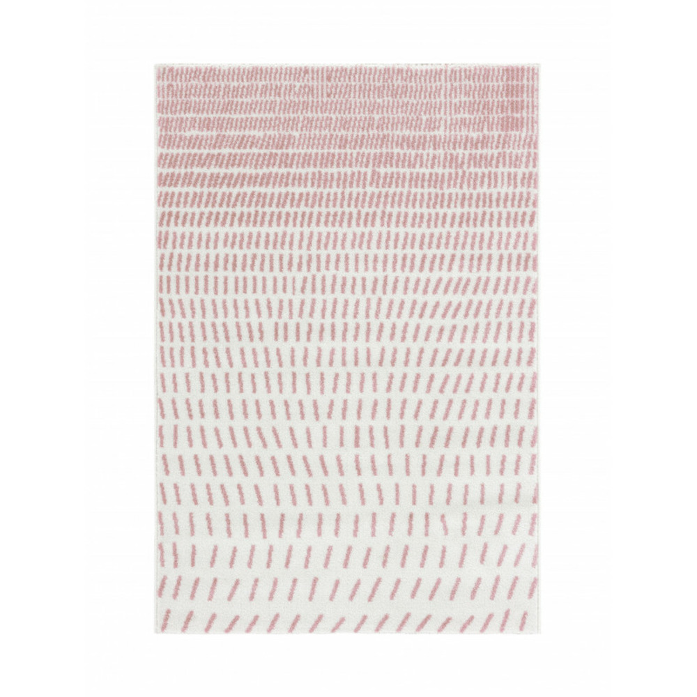Tapis salon chambre shaggy rose motif géométrique poils longs doux 150x200cm- décoration- mobilier d'intérieur
