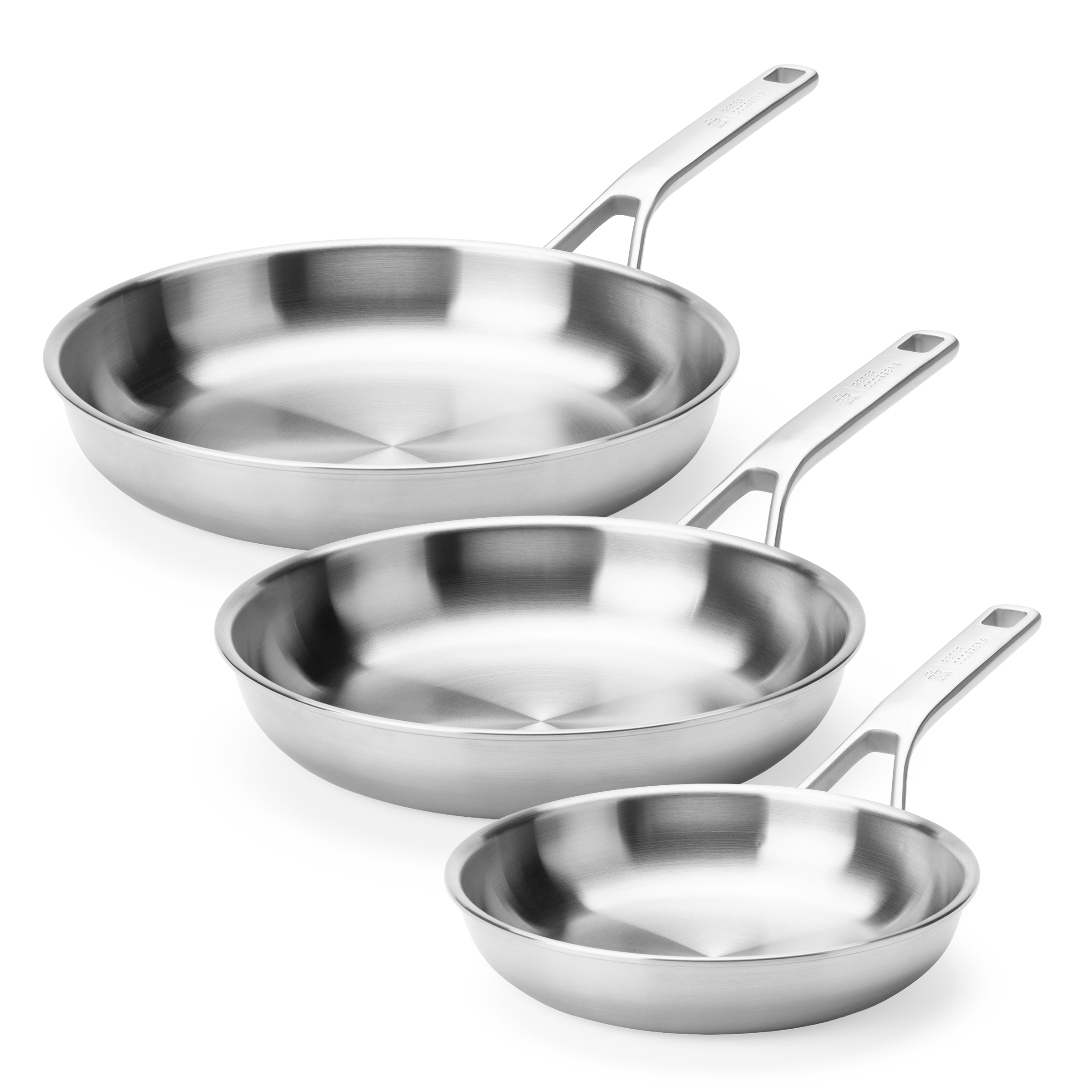 Maestro RVS koekenpanset (20cm   24cm   28cm) met Gratis kookboek