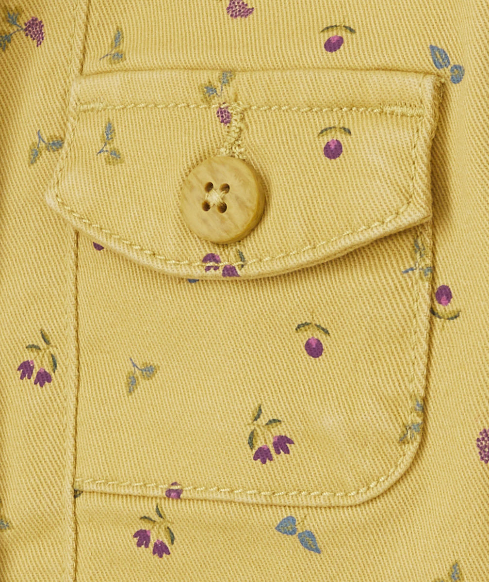 VESTE BÉBÉ FILLE EN FIBRES RECYCLÉES JAUNE IMPRIMÉ FLEURI