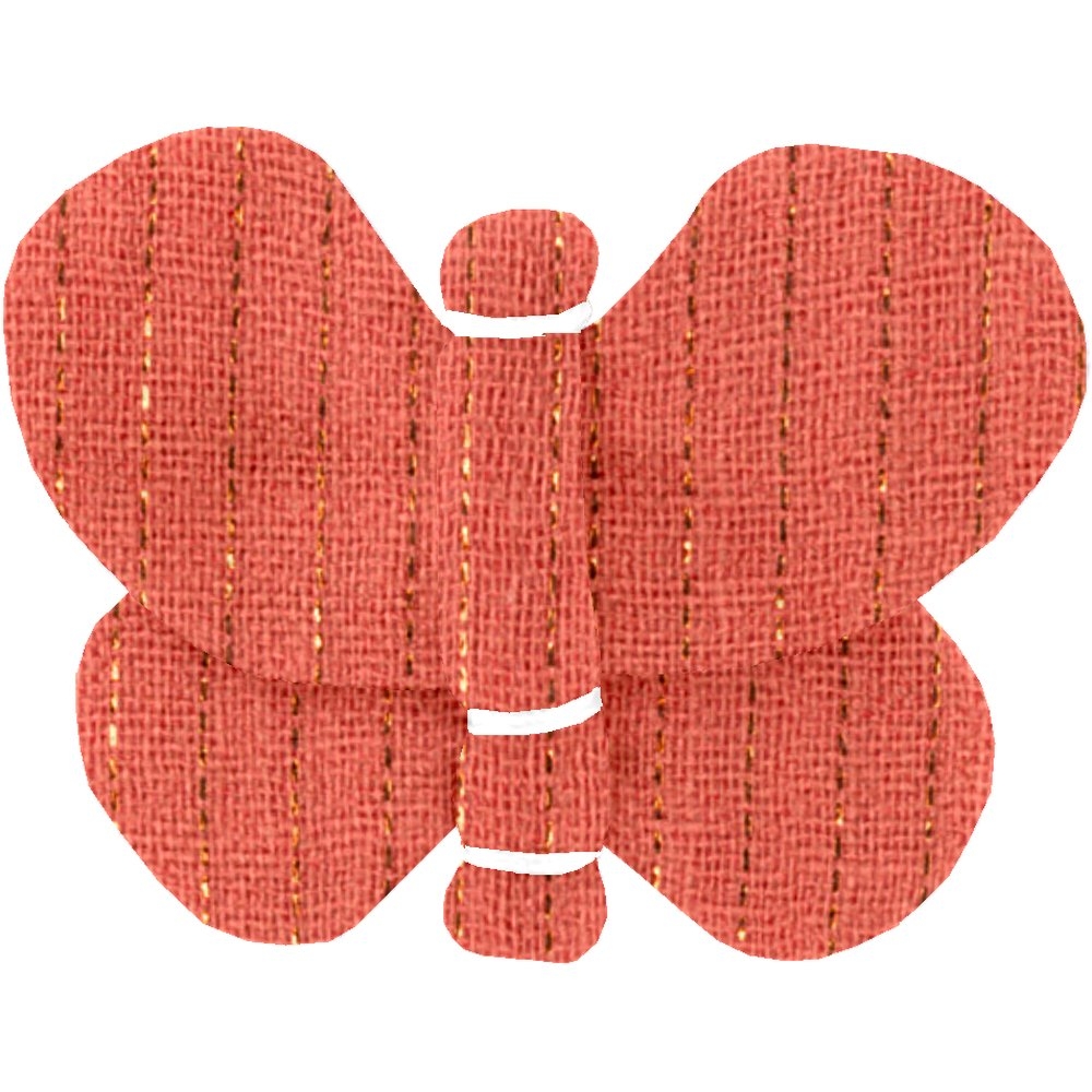 Barrette Petit Papillon Gaze Lurex Corail