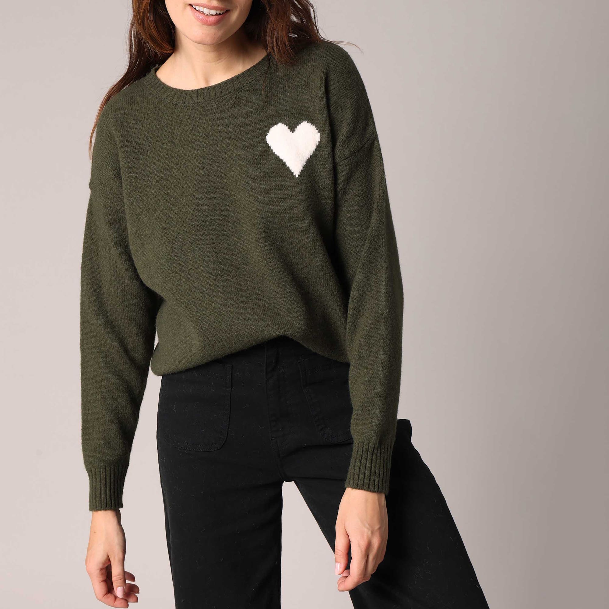 Pull Femme kaki