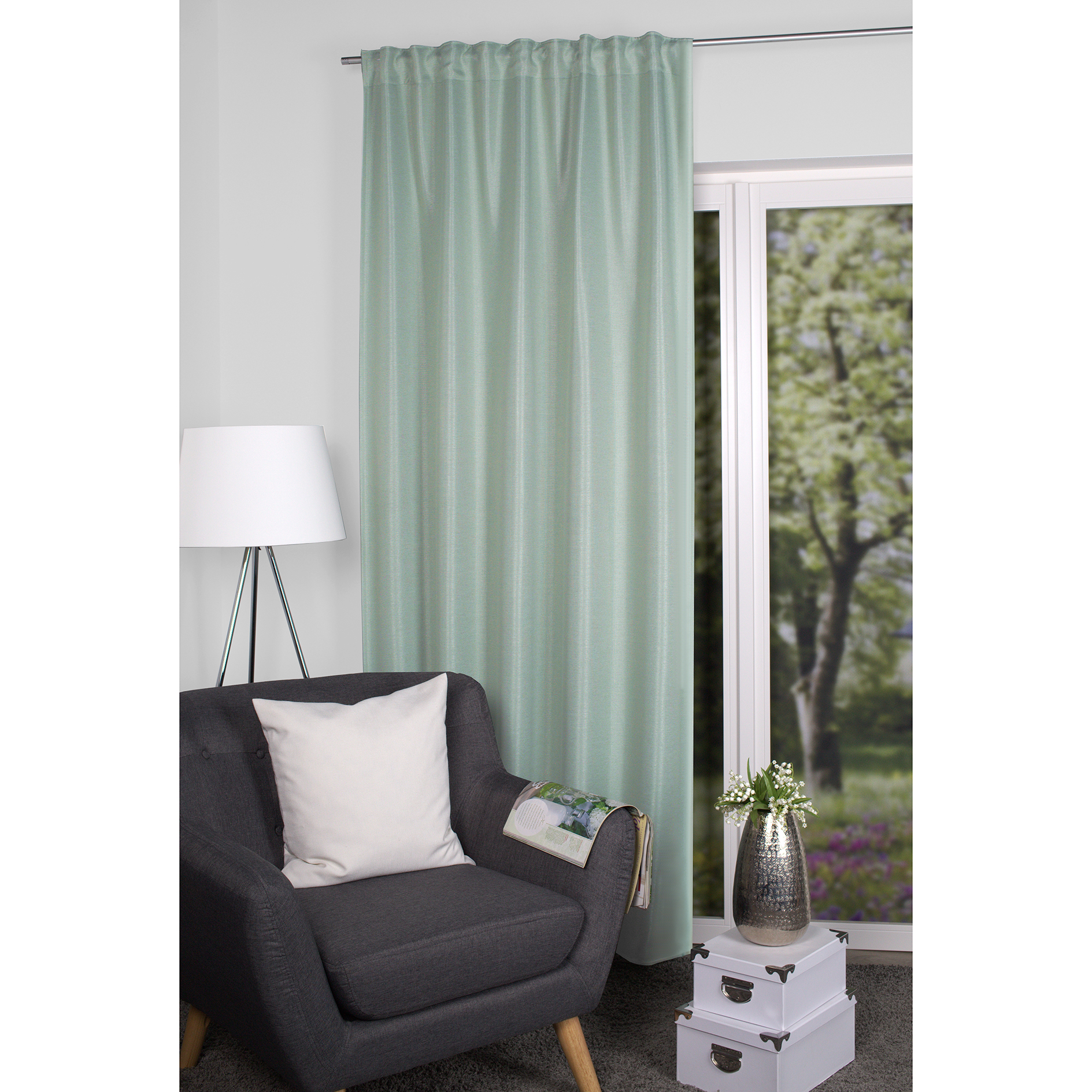 Kombibandschal JOHN - mint - verdunkelnd - 135x145 cm