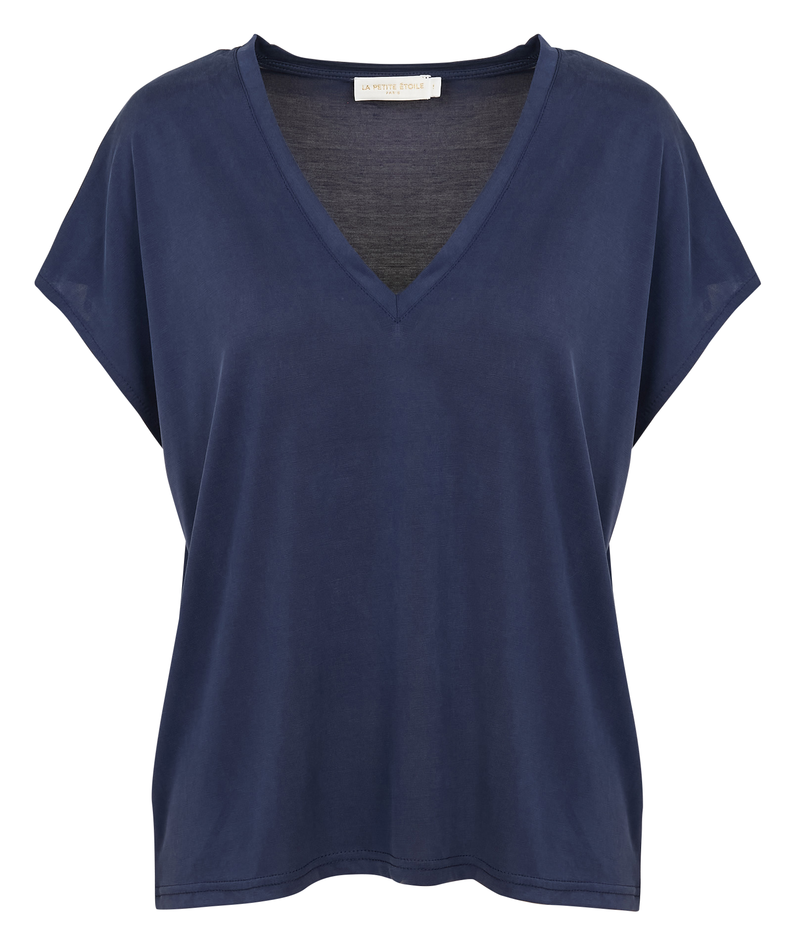 MARCELINA - Tee-shirt col V ample | Bleu
