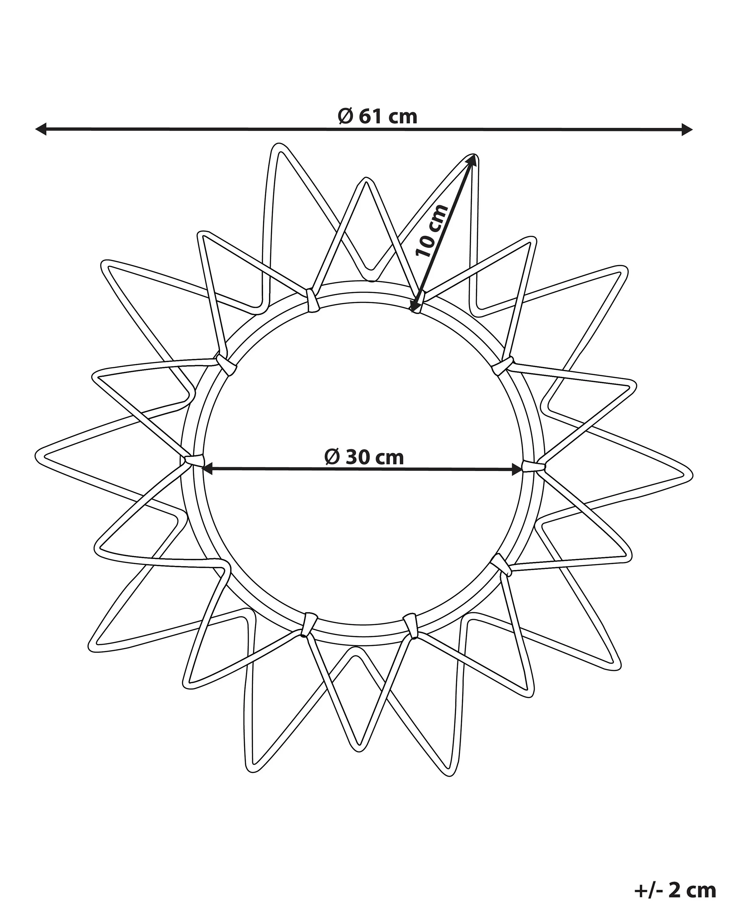 Wandspiegel AROEK 61 cm 61 cm Rotan Zwart