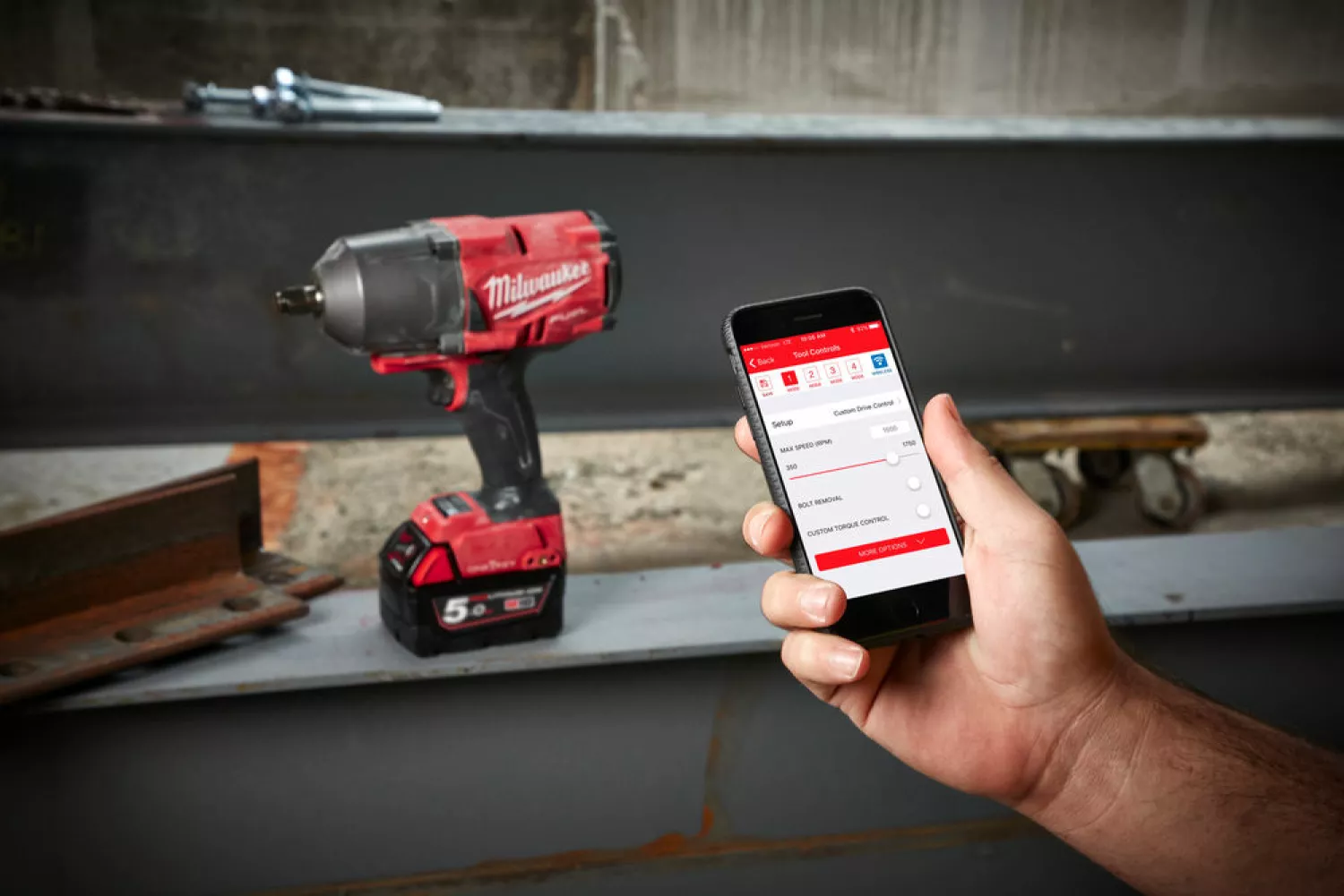 Milwaukee M18 ONEFHIWP12-502X 18V Li-Ion Accu slagmoersleutel set (2x 5,0Ah accu) in HD Box - 1017Nm - 1/2